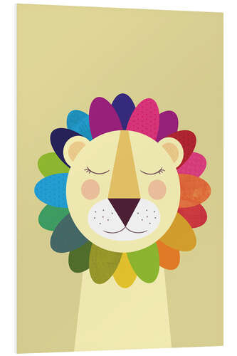 Foam board print Colorful lion