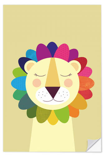 Sticker mural Lion coloré