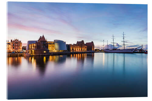 Acrylic print Ozeaneum and Gorch Fock I, Stralsund