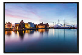 Gerahmter Kunstdruck Ozeaneum und Gorch Fock I, Stralsund