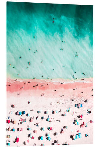 Acrylic print Colorful umbrellas on Bondi Beach, Australia