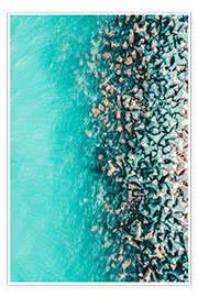 Tableau  Vagues de la mer sur une jetée en pierre - Radu Bercan
