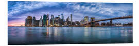 Foam board print Manhattan skyline in the evening