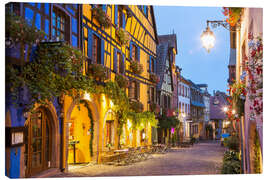 Canvas print In the streets of Riquewihr, Alsace