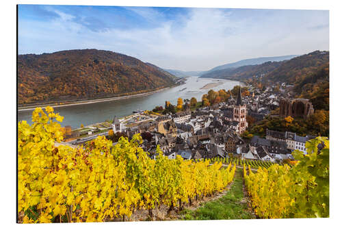 Aluminium print Bacharach vineyards, Germany