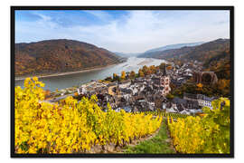 Gerahmter Kunstdruck Bacharach Weinberge, Deutschland