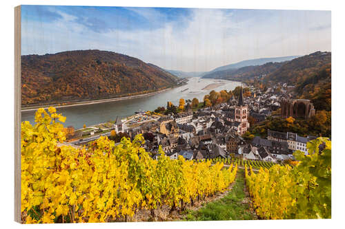 Tableau en bois Vignobles à Bacharach, Allemagne