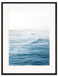 Gerahmter Kunstdruck Blaue Wellen
