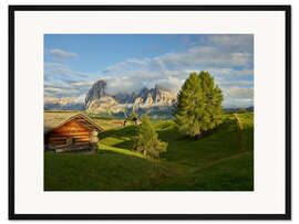 Gerahmter Kunstdruck Seiser Alm