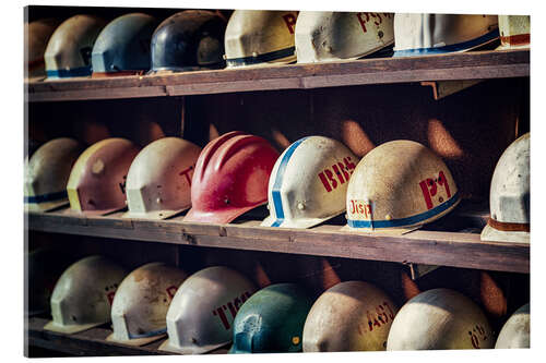 Tableau en verre acrylique Casques de chantier