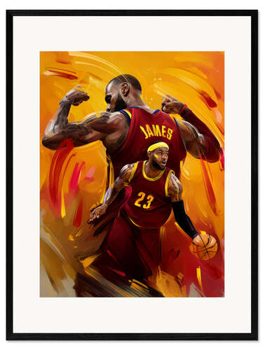 Innrammet kunsttrykk LeBron James