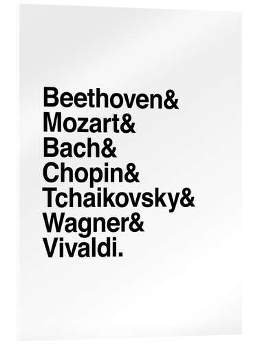 Acrylic print Composers - names