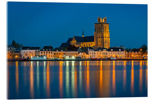 Acrylic print Church of Dordrecht in the Blue hour