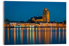 Quadro de madeira Church of Dordrecht in the Blue hour