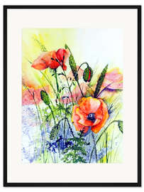 Gerahmter Kunstdruck Wilder Mohn