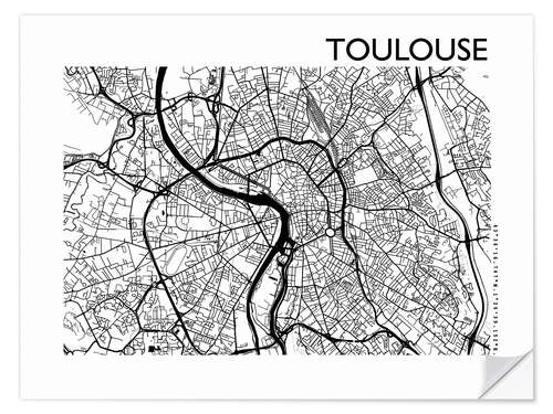 Sticker mural Plan de la ville de Toulouse