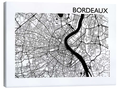 Leinwandbild Stadtplan von Bordeaux