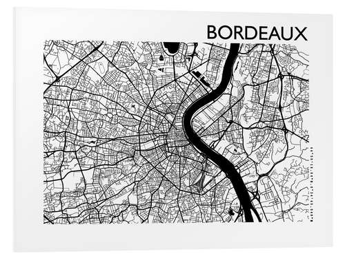 Print på skumplade City map of Bordeaux