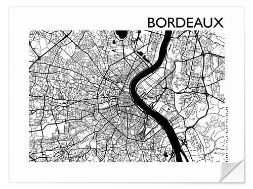 Sticker mural Plan de la ville de Bordeaux