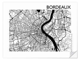 Sticker mural Plan de la ville de Bordeaux