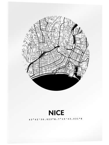 Cuadro de metacrilato Mapa de la ciudad de Niza
