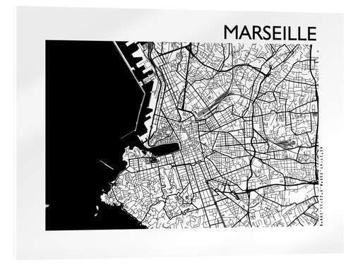 Acrylic print Marseille – city map