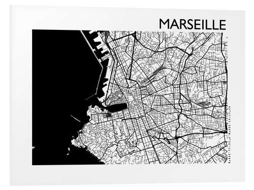 PVC print Marseille – city map