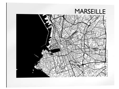 Gallery print Marseille – city map