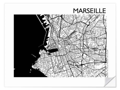 Wall sticker Marseille – city map