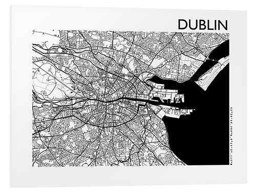 Foam board print Dublin city map