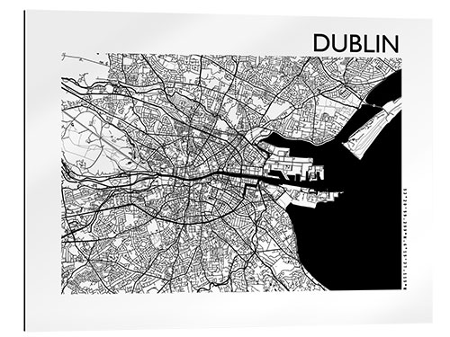 Gallery print Dublin city map