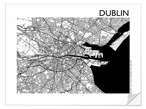 Wall sticker Dublin city map