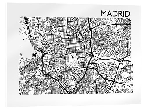 Acrylglasbild Stadtplan von Madrid