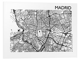 Foam board print Madrid city map