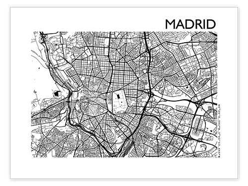 Poster Stadtplan von Madrid