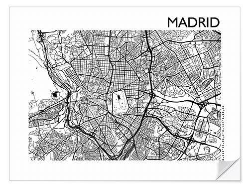 Sticker mural Plan de la ville de Madrid