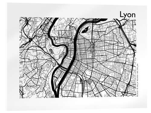 Acrylglasbild Stadtplan von Lyon