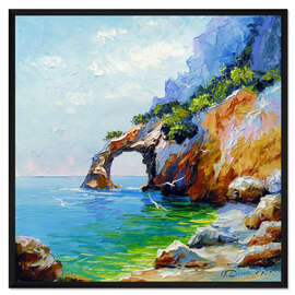 Gerahmter Kunstdruck Glücksbogen im Meer