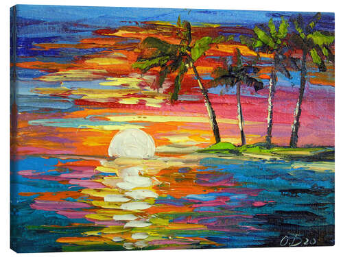 Canvas-taulu Palm trees at dawn