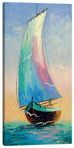 Canvas print Sailboat at sea