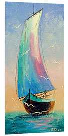 Foam board print Sailboat at sea