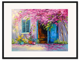 Gerahmter Kunstdruck Blühender Hof