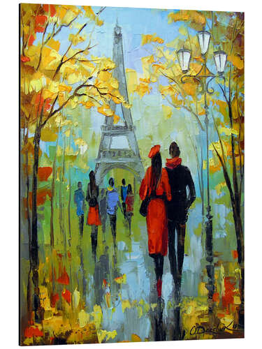 Aluminium print Romantic walk in Paris