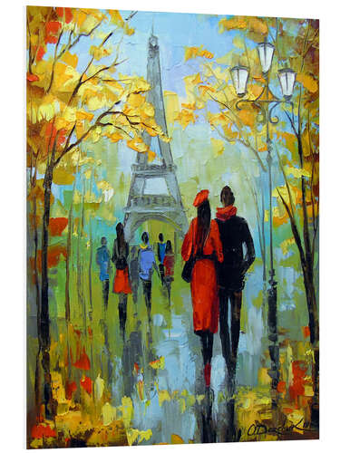 Foam board print Romantic walk in Paris