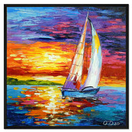 Gerahmter Kunstdruck Einsames Segelboot