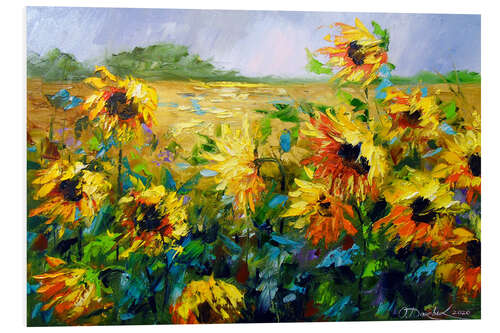 PVC print Wind and sunflowers