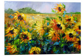 Foam board print Wind and sunflowers