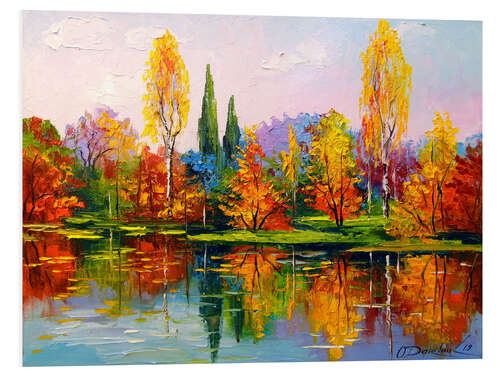 Foam board print Autumn lake