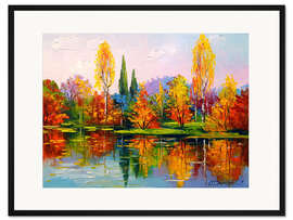 Gerahmter Kunstdruck Herbstsee