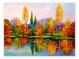 Poster Autumn lake